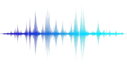 Blue Digital Audio Waveform on Black