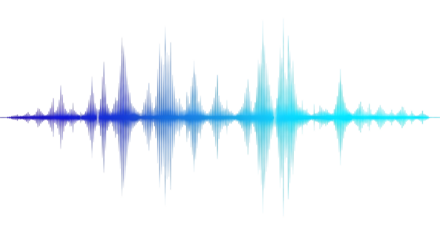 Blue Digital Audio Waveform on Black