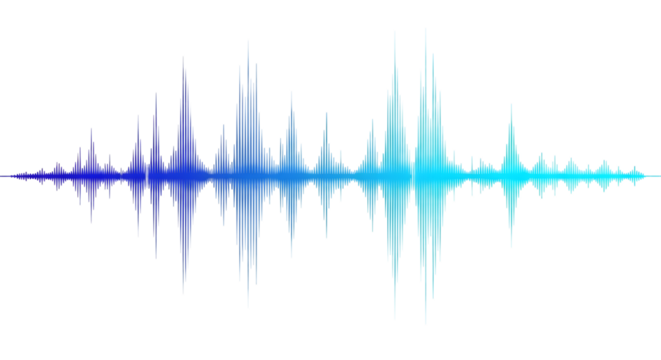 Blue Digital Audio Waveform on Black