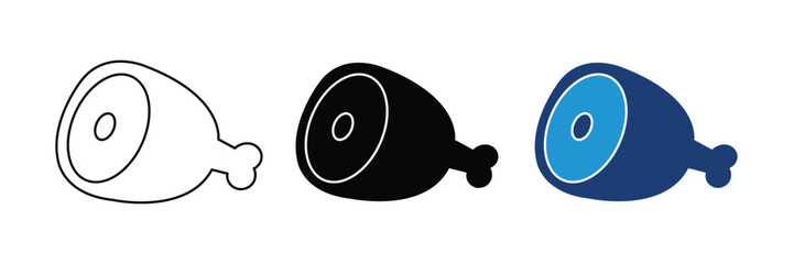 meat icon vector. ham cuisine symbol. vector illustration