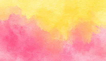Pink and yellow watercolor background with pastel color wash and soft gradient blending from pink to lemonade yellow.