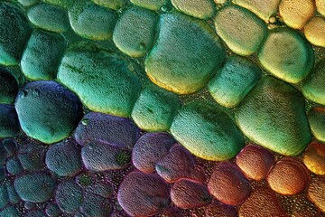 Fototapeta premium Vibrant Rainbow Gradient of Smooth, Rounded River Stones in a Textured Wall.