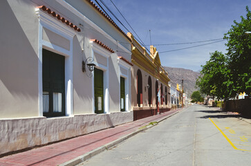 Colonial-style street in a small town in northern Argentina