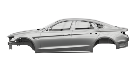 Car Body Shell Isolated Side View