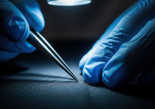 Forensic Science Close-up of Evidence Examination