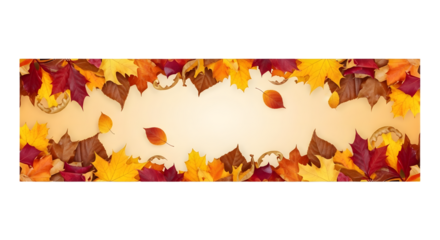 Autumn Leaves Border with Empty Space