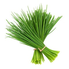 Fresh chives bunch isolated on white
