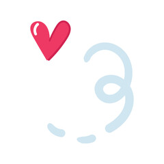 Hand drawn heart line element icon flat style vector illustration design