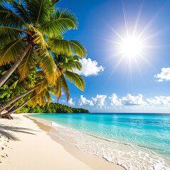 Tropical beach paradise scene