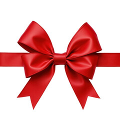 Fototapeta premium Elegant Red Ribbon Bow on Transparent background for Gift Decoration