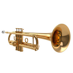 Obraz premium Golden Trumpet: Instrument Details with Transparent Background