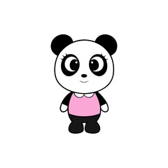 Fototapeta premium baby panda girl transparent background