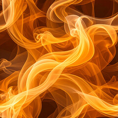Orange yellow abstract smoke design
