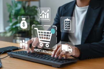 Procurement Process and Supply Chain Management with Digital Interface on Keyboard for Business Efficiency