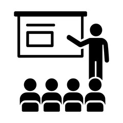 icon, people at conference, presentation illustration, stick figure, human silhouette