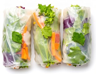 Fresh and Healthy Spring Rolls Packed with Vibrant Vegetables, a Delicious and Nutritious Culinary Delight