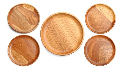 Wooden plates, various sizes, top view