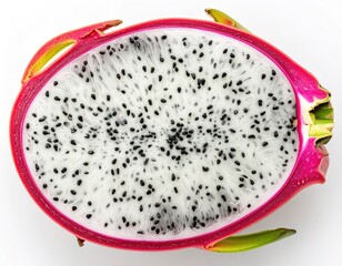 Exotic Delight Close-Up of a Sliced Dragon Fruit