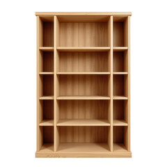 Wooden Bookshelf with Multiple Shelves Ready for Organization