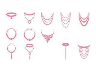 Elegant Accessory Collection: Showcase the allure of adornment, offering a set of carefully designed necklaces.