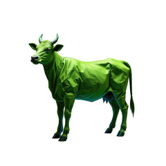 Obraz premium Stylized Green Cow Sculpture in Minimalist Art Design