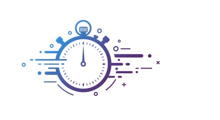 Abstract Stopwatch Icon: Modern, Fast-Paced, Gradient Design, Time Management Concept