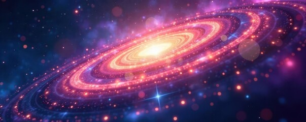 Obraz premium Vibrant, swirling galaxy lens flare, cosmic rainbow , colorful flare, digital art