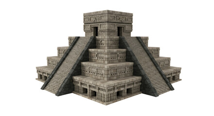 Isolated Mayan Pyramid Architecture