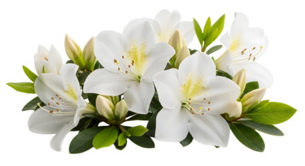 White Azalea Flowers Isolated
