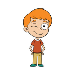 kid eye winking on white background.eps