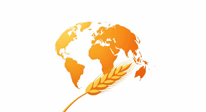 Global agriculture and food sustainability depicted, embodying the spirit of World Food Day; highlighting worldwide grain production and nourishing communities across the planet