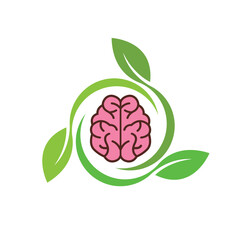 brain leaf abstract logo modern style