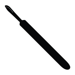 Fototapeta premium A single black scalpel tool used in surgery and medical procedures