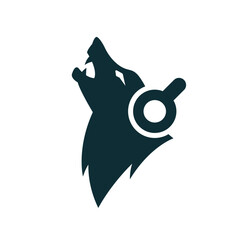 wolf music abstract logo modern style