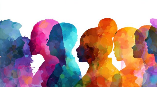 Diverse people profiles representing inclusion and social issues