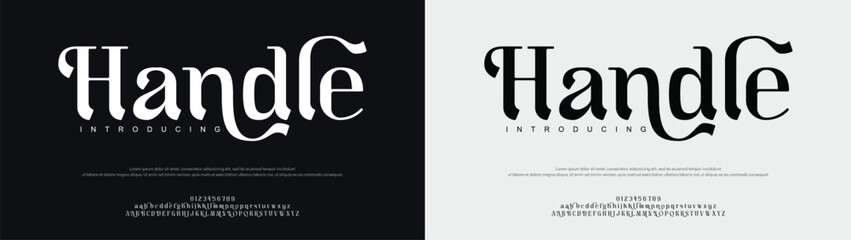 Handle  typography beauty fashion elegant minimalist serif italic fonts decorative wedding vintage retro logos. Minimal luxury font alphabet logo. Vector illustration
