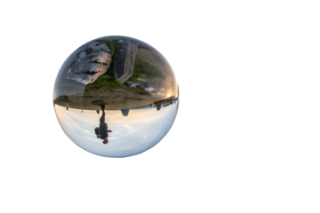 Sphere Reflection A Runner at Sunset, Capturing a 360-Degree Panorama
