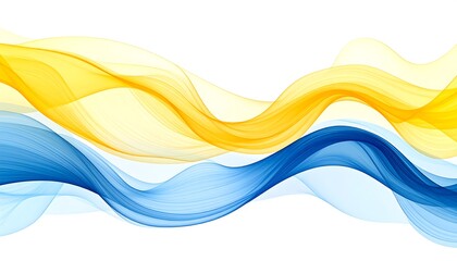 Naklejka premium Abstract waves of yellow and blue
