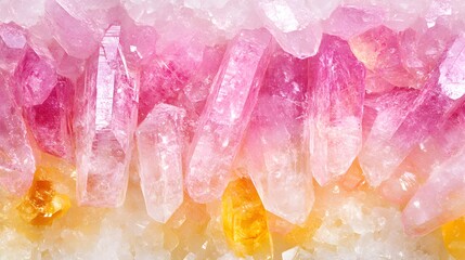 Vibrant Pink and Yellow Crystal Cluster Texture