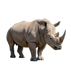 Obraz premium Rhino Stands Majestically, a Powerful Creature with Transparent Background Image