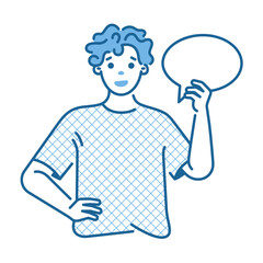 Man Speaking with Speech Bubble