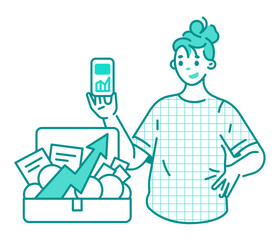 Managing finances with mobile app