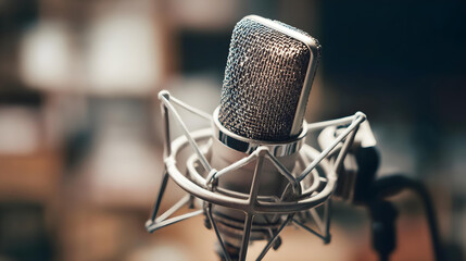 Microphone in the recording studio