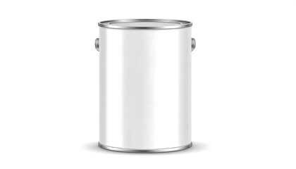 Blank White Paint Can Mockup.