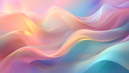 Obraz premium smooth pastel gradient mesh abstract flowing soft shapes dreamy background