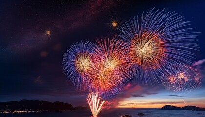time lapse photography of fireworks capturing astral shapes in the night sky ultra realistic fireworks displays stunning time lapse effects