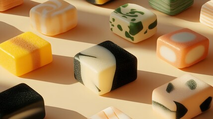 Abstract Colorful Cubic Candy Pattern Background