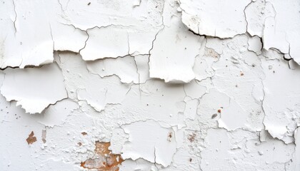 Obraz premium White wall grunge texture with peeling paint fragmens