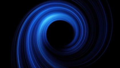 swirling blue vortex light trail with glowing circular motion on dark background for abstract texture or futuristic backdrop