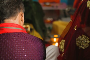 Indian Dulha and Dulhan in Traditional Wedding Attire
